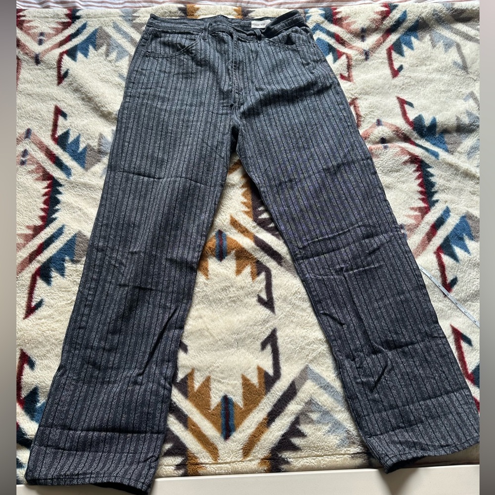 imogene + willie Gray Pinstripe Wide-Leg Pants
